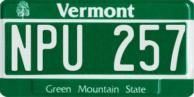 VT license plate NPU257