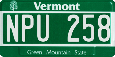 VT license plate NPU258