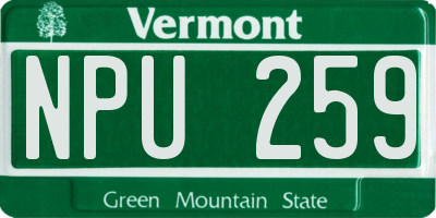 VT license plate NPU259