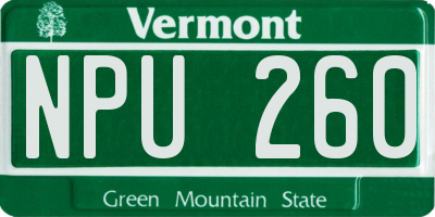 VT license plate NPU260