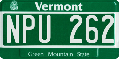 VT license plate NPU262