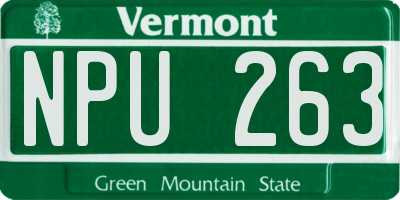 VT license plate NPU263