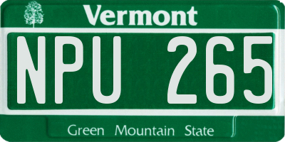 VT license plate NPU265