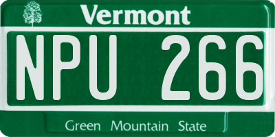 VT license plate NPU266