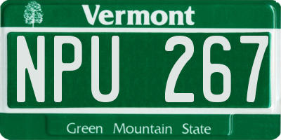 VT license plate NPU267