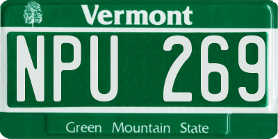 VT license plate NPU269