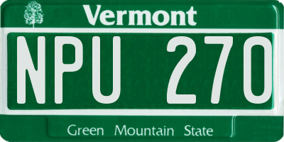 VT license plate NPU270