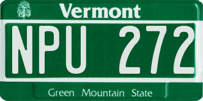 VT license plate NPU272