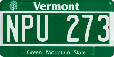 VT license plate NPU273
