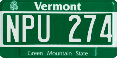 VT license plate NPU274