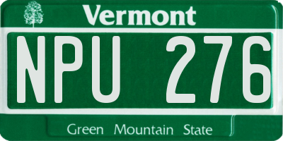 VT license plate NPU276