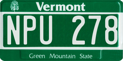 VT license plate NPU278