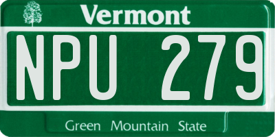 VT license plate NPU279