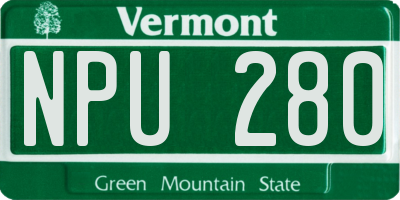 VT license plate NPU280