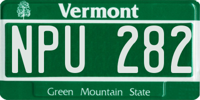 VT license plate NPU282