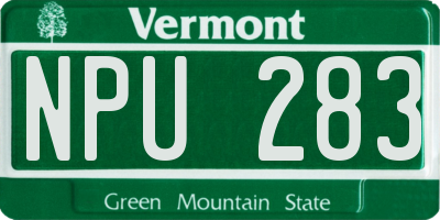 VT license plate NPU283