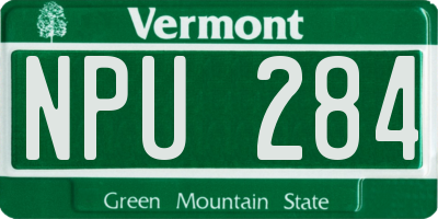VT license plate NPU284