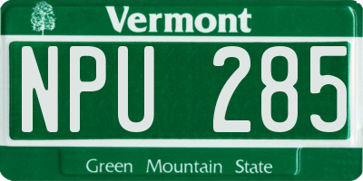 VT license plate NPU285