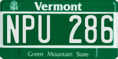 VT license plate NPU286