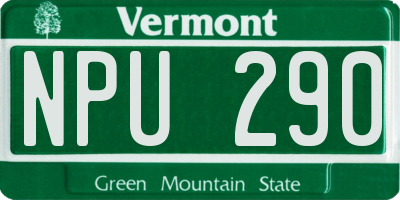 VT license plate NPU290