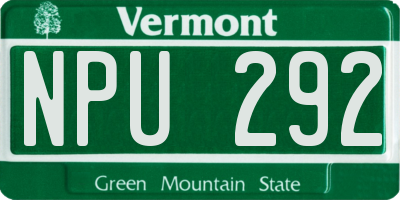 VT license plate NPU292