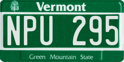 VT license plate NPU295
