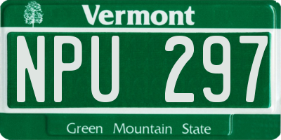VT license plate NPU297