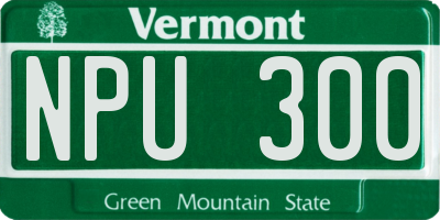 VT license plate NPU300