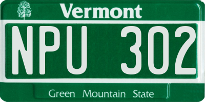 VT license plate NPU302
