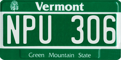 VT license plate NPU306