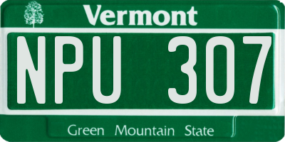 VT license plate NPU307