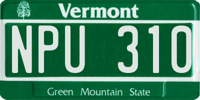 VT license plate NPU310
