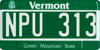 VT license plate NPU313