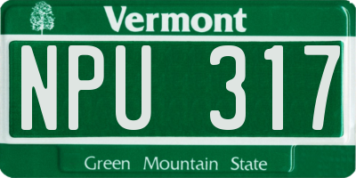 VT license plate NPU317