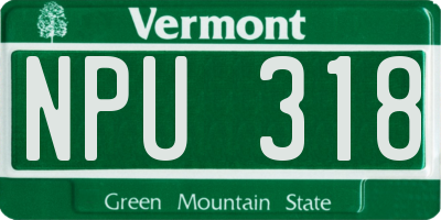 VT license plate NPU318
