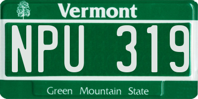 VT license plate NPU319