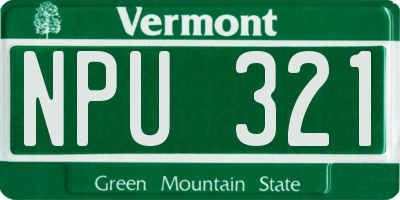 VT license plate NPU321