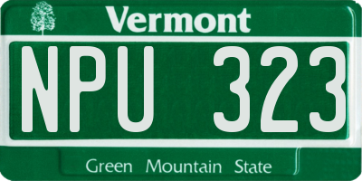 VT license plate NPU323