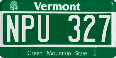 VT license plate NPU327