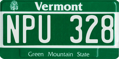 VT license plate NPU328