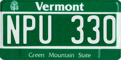 VT license plate NPU330