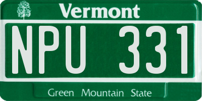 VT license plate NPU331