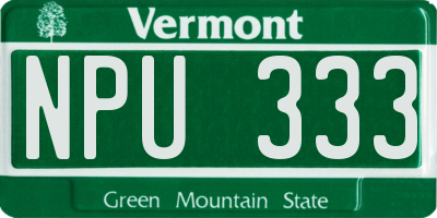 VT license plate NPU333