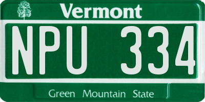 VT license plate NPU334