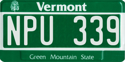 VT license plate NPU339