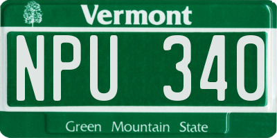 VT license plate NPU340