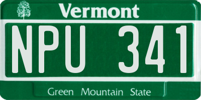 VT license plate NPU341