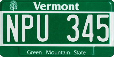 VT license plate NPU345