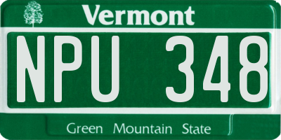 VT license plate NPU348