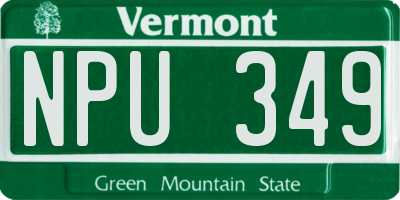 VT license plate NPU349